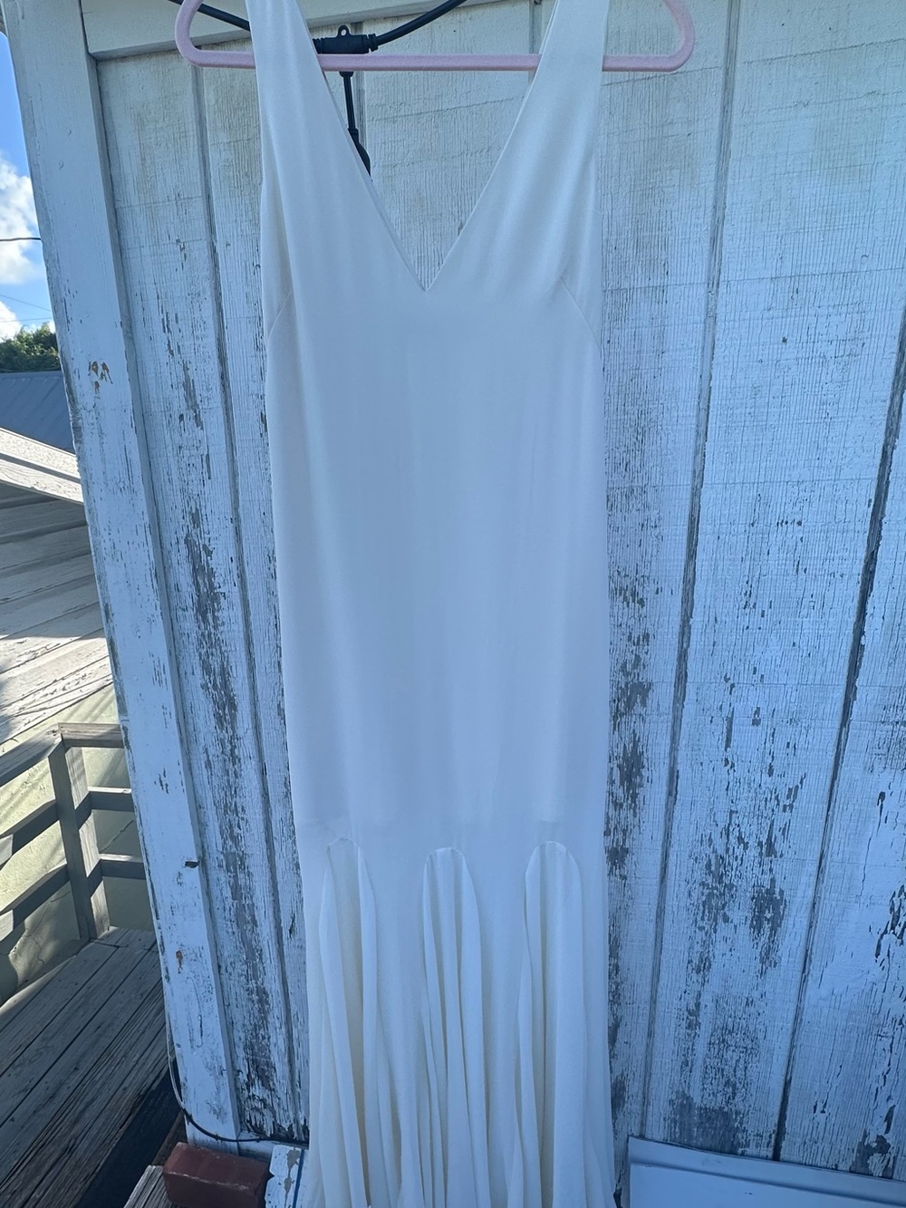 Abercrombie & Fitch Ivory V-Neck Maxi Dress